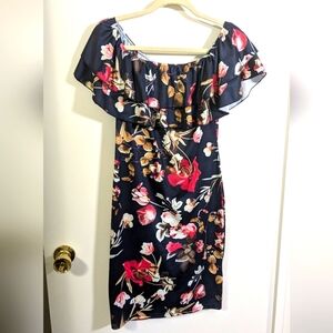 Floral off the shoulder fitted dress